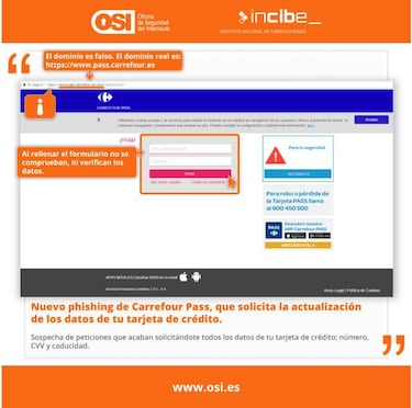 El timo de la tarjeta Carrefour Pass, nueva estafa online de Phishing