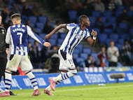 Sadiq Umar saltó al campo en la segunda parte del Real Sociedad-Mallorca.