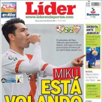 Portada del diario venezolano 'Líder'.