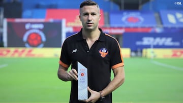 Igor Angulo, durante su primera temporada con FC Goa en la Superliga india.