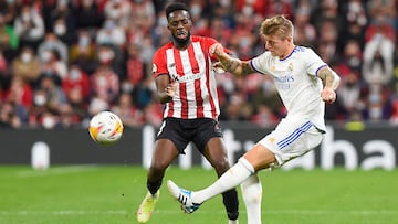 Iñaki Williams y Toni Kroos en el Athletic-Real Madrid de la pasada Liga.