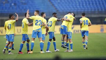 Los jugadores de Las Palmas.