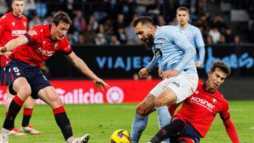 Imagen del partido que perdió Osasuna en Balaídos.