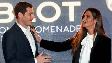 Spain's goalkeeper Iker Casillas poses with his wife Sara Carbonero after receiving his Golden Foot Award in Monaco. REUTERS/Eric Gaillard