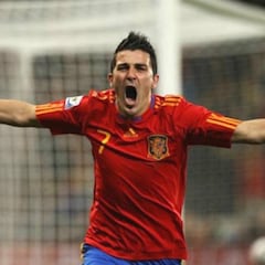Villa, máximo goleador español en la historia de los mundiales