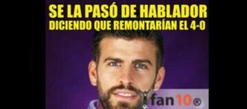 Los internautas no perdonaron a Gerard Piqué, quien salió expulsado del juego ante el Bilbao al inicio del segundo tiempo.