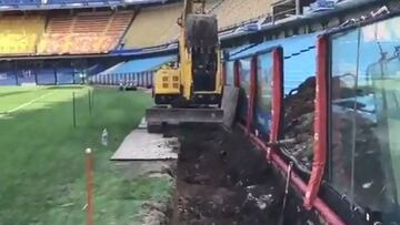 Boca empieza a quitar los vidrios de la platea de La Bombonera