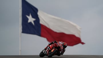 Pecco Bagnaia en el circuito de COTA, en Austin, Texas.