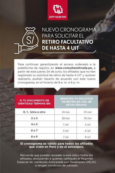 Retiro de fondos AFP: cómo es el nuevo cronograma y hasta cuándo puedo registrar mi solicitud