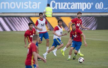 Marco Asensio, Morata, David Silva, Nacho Fernández y Gerard Piqué.