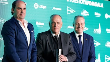 Javier Tebas en la Gala de los Premios APDM 2019.