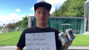 Raikkonen publicita a su nuevo patrocinador finlandés.