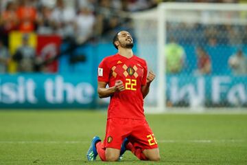 3-2. El gol de la victoria. Nacer Chadli celebró el tercer tanto.