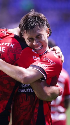 Mourad Daoudi celebrates his goal 2-3 of Tijuana during the 13th round match between Puebla and Tijuana as part of the Liga BBVA MX, Torneo Apertura 2025 at Cuauhtemoc Stadium, on October 17, 2025 in Puebla, Mexico.