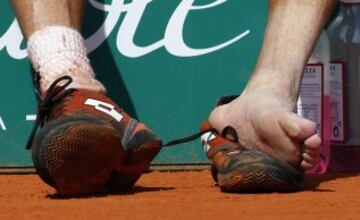 David Ferrer tuvo que ser atendido por unas ampollas en los pies.