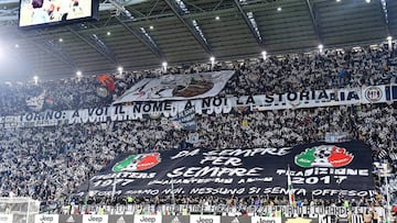 Juventus&#039; supporters cheer for their team at Juventus Stadium in Turin, Italy, 06 May 2017