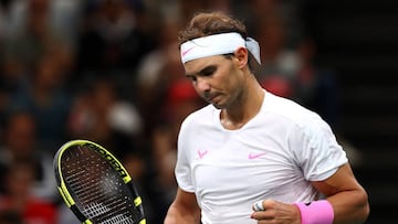 Rafa Nadal celebra un punto frente a Wawrinka.