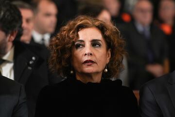 La vicepresidenta primera y ministra de Hacienda, María Jesús Montero, durante la misa funeral por los fallecidos en las inundaciones provocadas por la Dana, en la Catedral de Valencia.