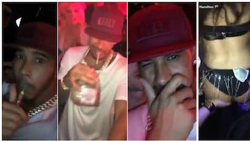 Hamilton iba subiendo vídeos y fotos a 'Sanapchat' que han recogido los medios británicos.