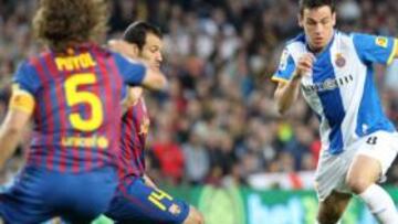 <b>GOLEADOR. </b>Álvaro Vázquez fue el autor del gol del empate blanquiazul en Cornellà.