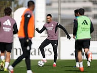 Trent, en un entrenamiento del Real Madrid.