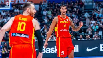 El pívot de España Willy Hernangómez durante el partido del Mundial de baloncesto contra Brasil.