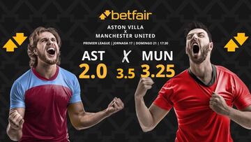 Aston Villa vs. Manchester United: horario, dónde ver, pronósticos y clasificación