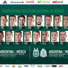 Revelan la convocatoria de México contra Argentina