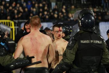 Belgrade derby descends into scenes of bloody violence