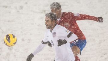 Estados Unidos y Costa Rica se enfrentaron en medio de una fuerte tormenta de nieve, durante las eliminatorias mundialistas de Concacaf, rumbo al mundial de Brasil 2014.