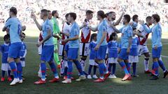 Los jugadores del Atl&eacute;tico contra el Rayo. 