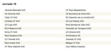 Calendario completo con las 42 jornadas de la Segunda División 2018-2019