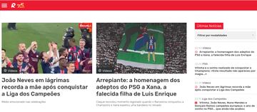 En Portugal dedicaron una nota a las lágrimas de Neves.