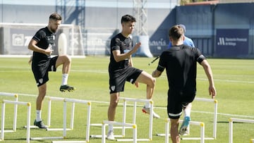 Genaro y Andr&eacute;s Caro, en un entrenamiento en el Anexo.