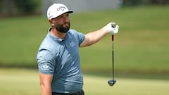 MEMPHIS, TENNESSEE - AUGUST 11: Jon Rahm of Spain plays his shot from the 12th tee during the second round of the FedEx St. Jude Championship at TPC Southwind on August 11, 2023 in Memphis, Tennessee.   Gregory Shamus/Getty Images/AFP (Photo by Gregory Shamus / GETTY IMAGES NORTH AMERICA / Getty Images via AFP)