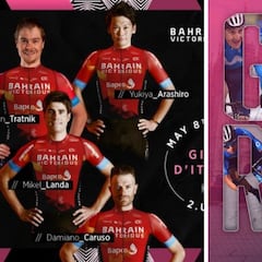 Bahrain y Movistar confirman sus equipos para el Giro con Landa, Bilbao y Soler