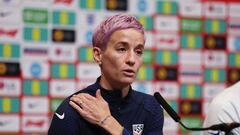 Soccer Football - International Women's Friendly - United States Press Conference - Wembley Stadium, London, Britain - October 6, 2022 Megan Rapinoe of the U.S. during the press conference Action Images via Reuters/Paul Childs