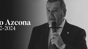 Cartel con el que el Kern Pharma ha anunciado la muerte de su expresidente Manolo Azcona a los 71 años.