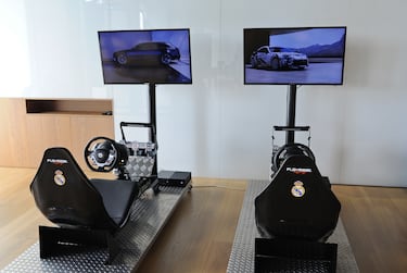 Sala de espera del primer equipo en el campo de entrenamiento del Real Madrid.