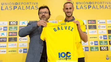 G&aacute;lvez, en su presentaci&oacute;n con Las Palmas.