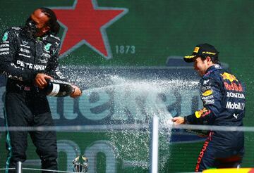 El festejo de Sergio Pérez en el Gran Premio de México