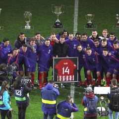 El Atlético homenajeó a Gabi: "Si alguien merece la Champions es este grupo de jugadores"