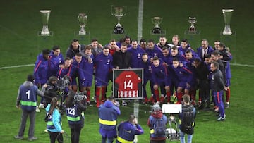 El Atlético homenajeó a Gabi: "Si alguien merece la Champions es este grupo de jugadores"