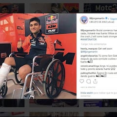 Jorge Martín: tres fracturas al caerse en su estreno de Moto2