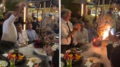 La fiesta de Laporta en Yeda antes del Clásico: la tarta es un despropósito