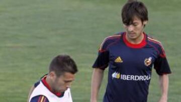 <b>DE ESTRENO. </b>Jordi Alba, ayer, en su primer trabajo con la Selección.
