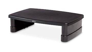 Este soporte para monitor y port¨¢til tiene tres ajustes de altura y un espacio inferior