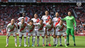 El once del Rayo Vallecano en Old Trafford