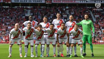 El once del Rayo Vallecano en Old Trafford