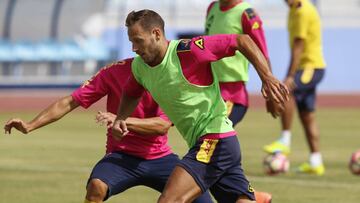 Dani Castellano en el entrenamiento.